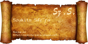 Szukits Sára névjegykártya