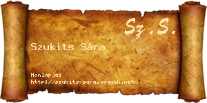 Szukits Sára névjegykártya